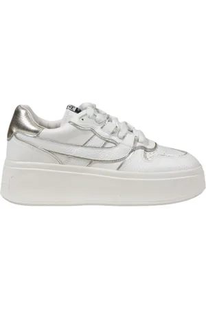 Ash Femme, Chaussures, Blanc, Taille: 41 EU Baskets blanches en cuir avec semelle en caoutchouc