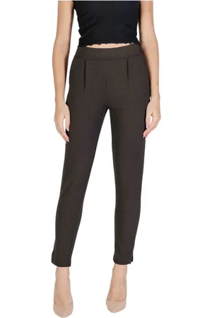 Ichi Femme, Pantalons, Brun, Taille: 36 FR Pantalon marron à fermeture éclair automne/hiver