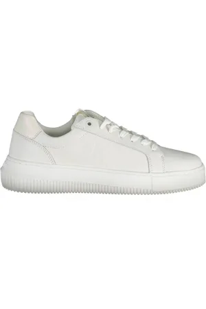 Calvin Klein Femme, Chaussures, Blanc, Taille: 40 EU Baskets blanches sportives avec détails contrastés