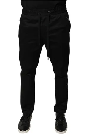 Dolce & Gabbana Homme, Pantalons, Noir, Taille: M Pantalon de Survêtement Skinny Noir avec Cordon de Serrage