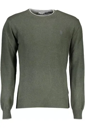 U.S. Polo Assn. Homme, Pulls, Vert, Taille: XL Pull Slim de Luxe Vert avec Logo