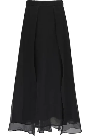 Brunello Cucinelli Femme, Jupes, Noir, Taille: 36 FR Jupe Longue Évasée