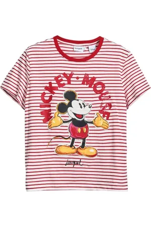 Desigual Femme, Tops, Rouge, Taille: 44 FR T-shirt à manches courtes imprimé rouge