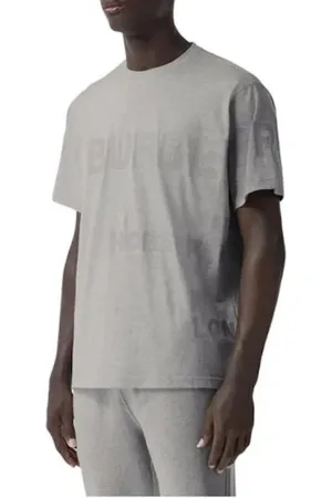 Burberry Homme, Tops, Gris, Taille: S Horseferry Oversize T-shirt Gris