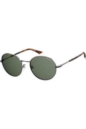 Polaroid Unisex, Accessoires, Gris, Taille: ONE Size Lunettes de soleil rondes rétro en métal