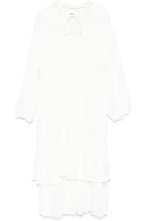 Bash Femme, Robes, Blanc, Taille: 38 FR Robe Blanche à Volants avec