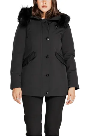 Blauer Femme, Vestes, Noir, Taille: 38 FR Veste noire à capuche zippée femme automne/hiver