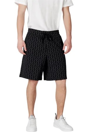 Armani Exchange Homme, Shorts, Noir, Taille: L Shorts en Coton Imprimé Noir Dentelle