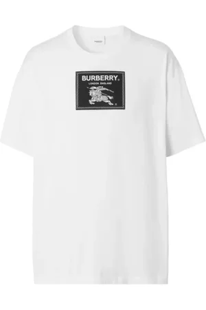 Burberry Homme, Tops, Blanc, Taille: S T-shirt en Coton Blanc Prorsum