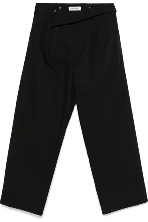 Kiko Kostadinov Homme, Pantalons, Noir, Taille: L Pantalon Noir avec Boutonnière Cachée
