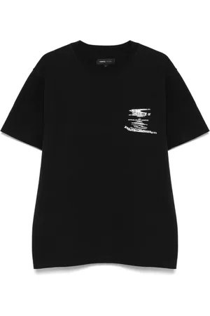Purple Brand Homme, Tops, Noir, Taille: S T-shirt noir avec encolure ras du cou et détails découpés
