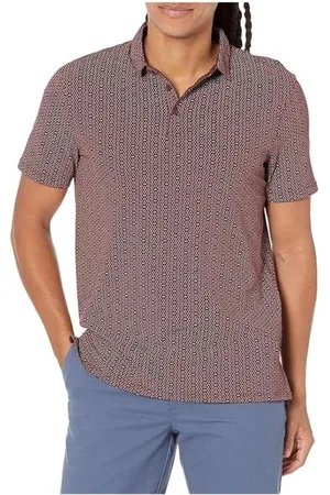 Armani Exchange Homme, Tops, Rouge, Taille: L Polo en Coton à Imprimé Géométrique