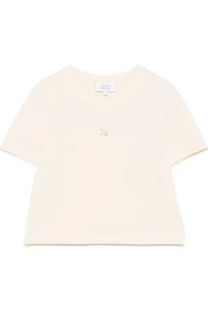 Maison Kitsuné Femme, Tops, , Taille: 42 FR Crew Neck Short Sleeve T-shirt