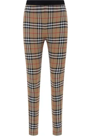 Burberry Femme, Pantalons, , Taille: 38 FR Leggings Slim Fit à Carreaux avec Ceinture Élastique