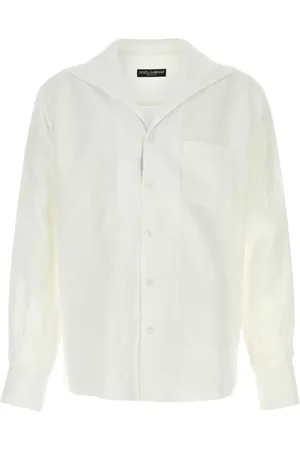 Dolce & Gabbana Homme, Chemises, Blanc, Taille: L Chemise en lin blanc pour homme