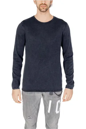 JACK & JONES Homme, Pulls, Bleu, Taille: XL Pull en Tricot de Coton Bleu