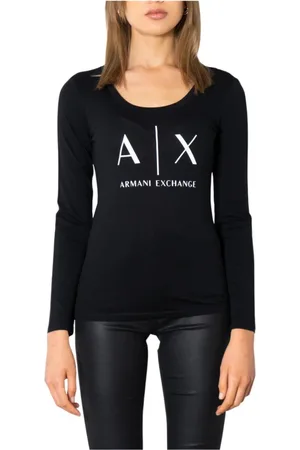Armani Exchange Femme, Tops, Noir, Taille: 46 FR T-shirt à manches longues imprimé