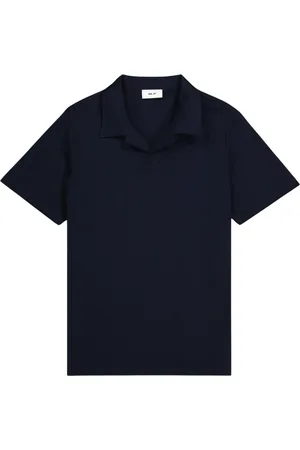 NN.07 Homme, Tops, Bleu, Taille: 2XL Polo Bleu Marine en Jersey de Coton