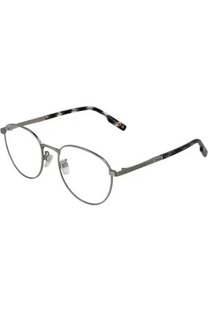 Ermenegildo Zegna Homme, Accessoires, Gris, Taille: ONE Size Montures Optiques Rondes Grises en Titane