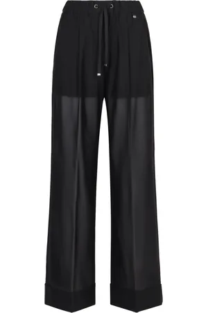 HERNO Femme, Pantalons, Noir, Taille: 36 FR Pantalon transparent à taille élastique
