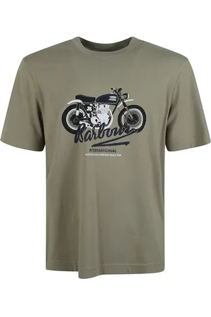 Barbour Homme, Tops, Vert, Taille: XL T-shirt graphique en coton olive