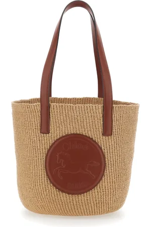 Chloé Femme, Sacs, Brun, Taille: ONE Size Shopper Marron avec Logo Médaille Cheval
