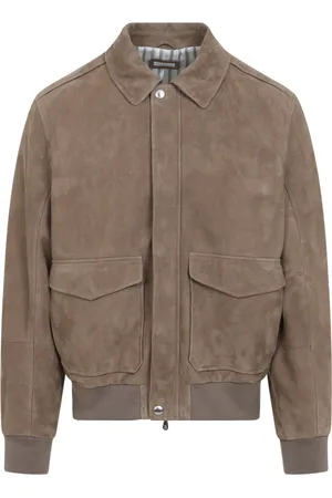 Brunello Cucinelli Homme, Vestes, Brun, Taille: L Veste en Daim de Luxe Nude Neutrals