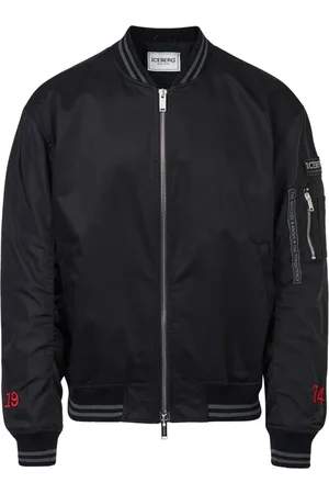 Iceberg Homme, Vestes, Noir, Taille: XL Veste noire coupe droite en gabardine avec manches contrastantes
