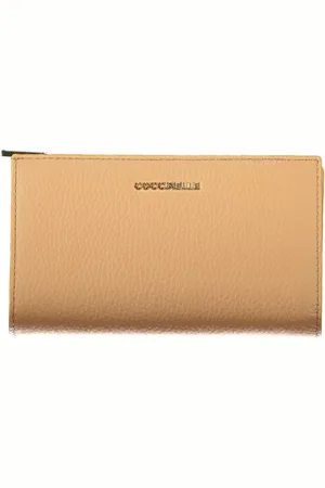 Coccinelle Femme, Accessoires, Brun, Taille: ONE Size Portefeuille souple métallique avec plusieurs compartiments