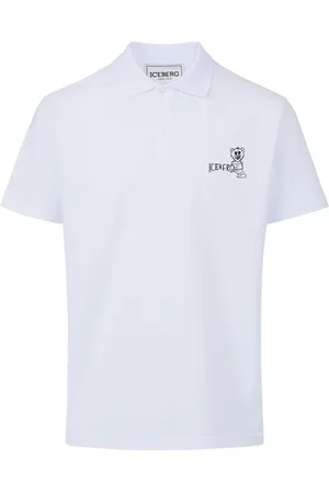 Iceberg Homme, Tops, Blanc, Taille: 2XL Polo piqu� blanc avec motif d