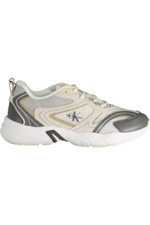Calvin Klein Homme, Chaussures, Multicolore, Taille: 42 EU Baskets Sportives Beige avec Détails Contrastés