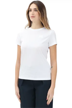 Armani Exchange Femme, Tops, Blanc, Taille: 44 FR T-shirt blanc à manches courtes femme