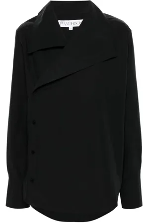 J.W.Anderson Femme, Blouses et Chemises, Noir, Taille: 36 FR Chemise Noire Asymétrique en Popeline
