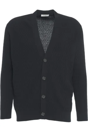 Paolo Pecora Homme, Pulls, Noir, Taille: L Cardigan Tricot Noir Nid D