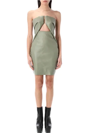 Rick Owens Femme, Robes, Vert, Taille: 36 FR Robe Sans Bretelles à Découpe Géométrique