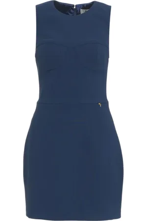 Elisabetta Franchi Femme, Robes, Bleu, Taille: 42 FR Mini Robe Bleue avec Détails Métalliques