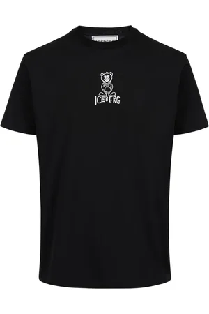 Iceberg Homme, Tops, Noir, Taille: M T-shirt noir en coton slim fit avec motif d