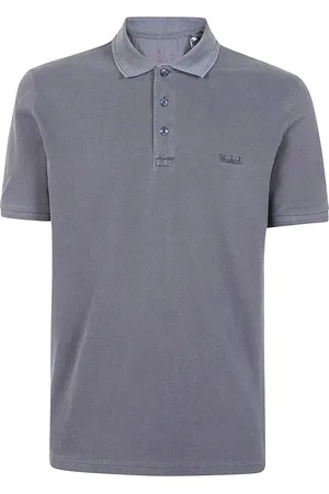 Woolrich Homme, Tops, Bleu, Taille: L Polo en Coton Stretch Gris