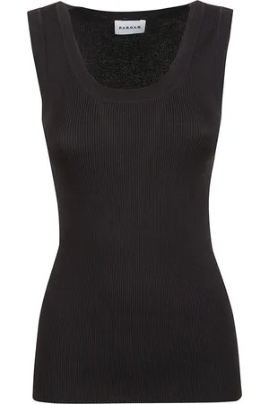 P.A.R.O.S.H. Femme, Tops, Brun, Taille: 42 FR Haut en jersey côtelé couleur moka