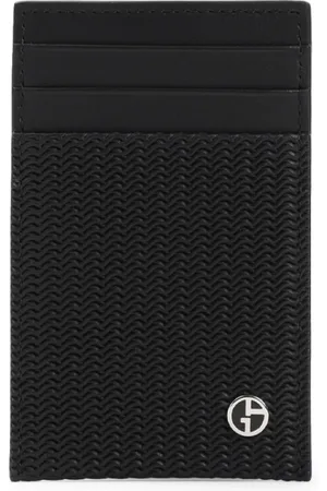 Giorgio Armani Homme, Accessoires, Noir, Taille: ONE Size Portefeuille en Cuir Noir