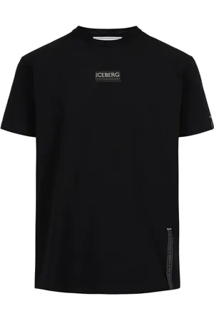 Iceberg Homme, Tops, Noir, Taille: XL T-shirt noir ajusté en jersey de coton