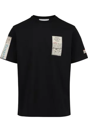 Iceberg Homme, Tops, Noir, Taille: S T-shirt noir en jersey de coton coupe droite
