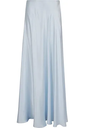 ERMANNO SCERVINO Femme, Jupes, Bleu, Taille: 36 FR Jupe Bleue en Soie Coupe Angulaire