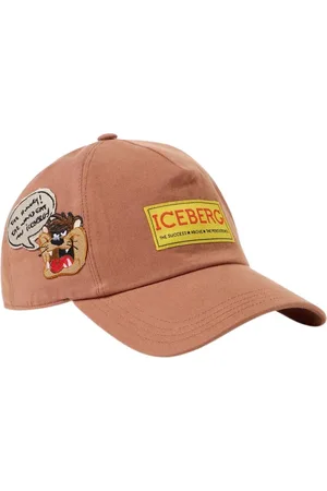 Iceberg Homme, Accessoires, Brun, Taille: ONE Size Casquette de baseball en gabardine de couleur coccio avec patch Looney Tunes