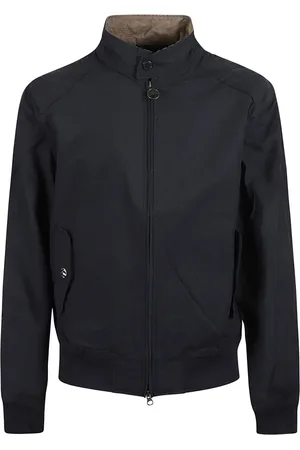 Barbour Homme, Vestes, Bleu, Taille: L Bomber en Coton Ciré Sauge