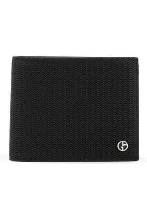 Giorgio Armani Homme, Accessoires, Noir, Taille: ONE Size Portefeuille en Cuir Noir Accessoire Élégant