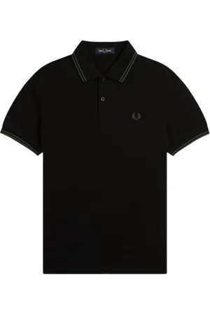 Fred Perry Homme, Tops, Noir, Taille: 2XL Polo Classique Twin Tipped Noir