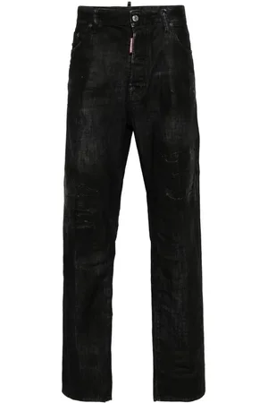 Dsquared2 Homme, Jeans, Noir, Taille: M Jean en Denim Noir Enduit