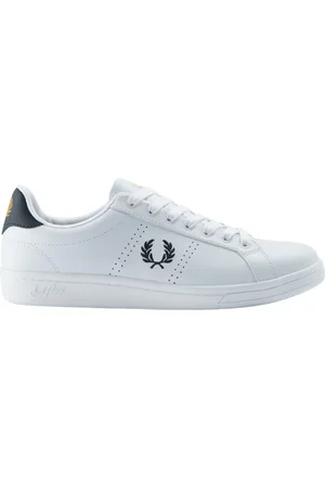 Fred Perry Homme, Chaussures, Blanc, Taille: 43 EU Baskets Blancs en Cuir Style B721