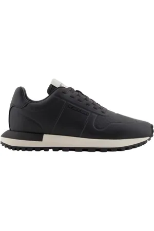 Emporio Armani Homme, Chaussures, Noir, Taille: 44 EU Chaussures plates noires Style élégant